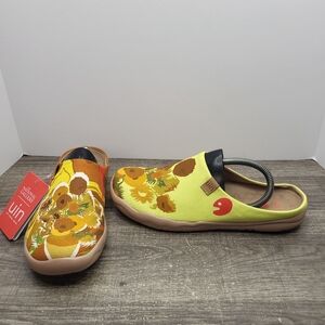Uin Slip On Shoes Comfort Van Gogh Sunflower Mule Womens 8 New
